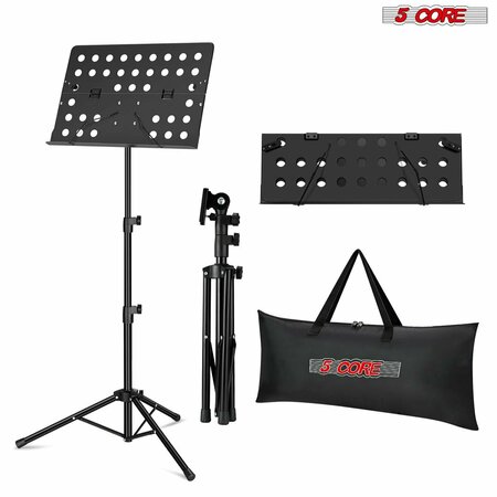 5 Core 5 Core Sheet Music Stand - Heavy Duty Portable Foldable Music Note Holder - Height Adjustable Tripod MUS FLD HD